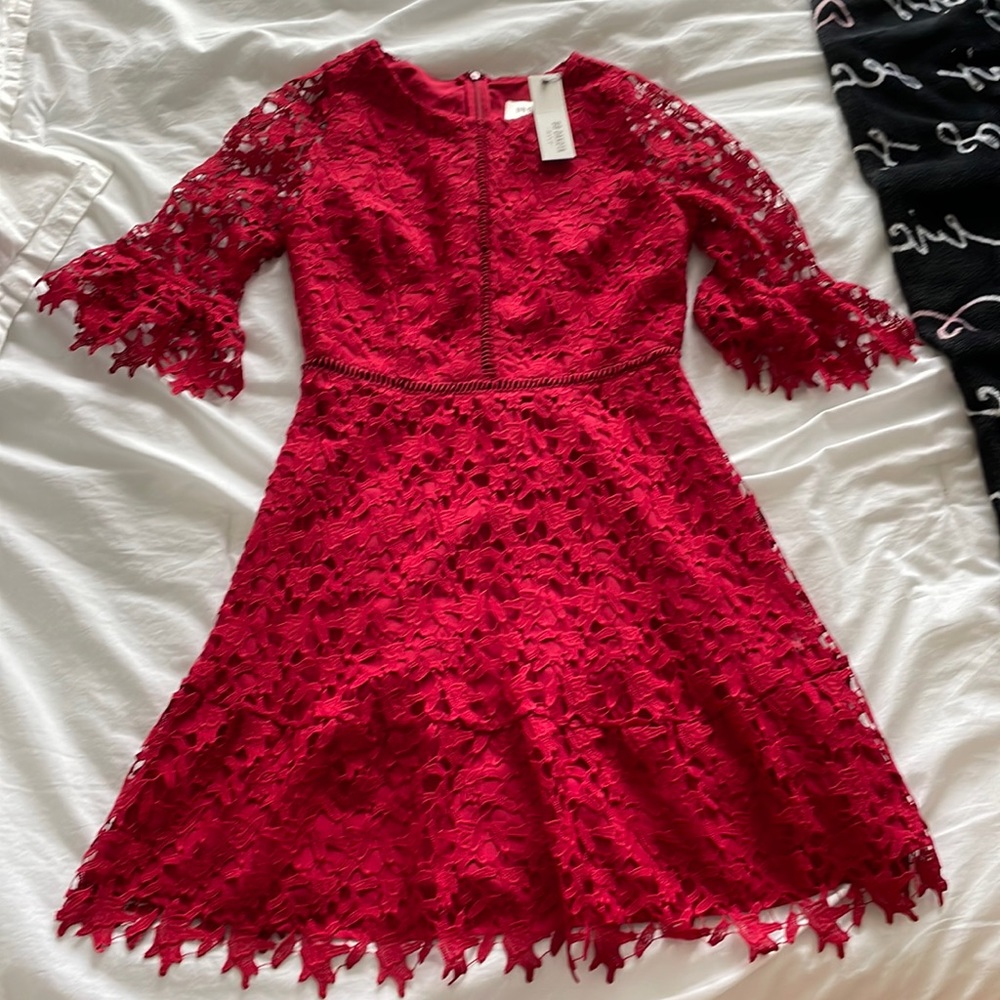 Red lace dress